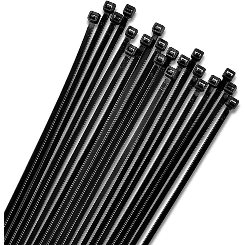 Bolt Dropper 12" Black Zip Cable Ties (100 Set), 120lbs Tensile Strength - Heavy Duty, Self-Locking Durable Plastic Cable Wire Ties for Indoor and Outdoor by Bolt Dropper (Black) - Image 1